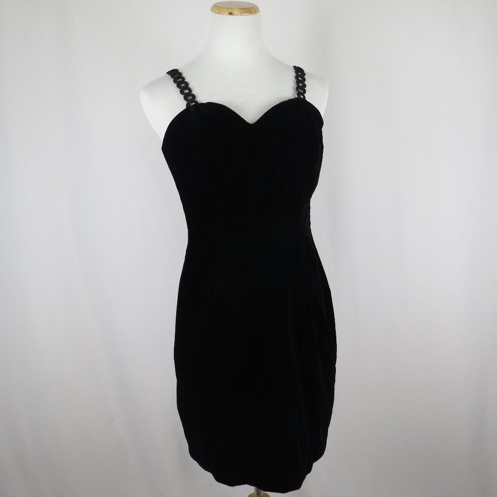 Vintage 90's De Laru black size 11/12 velvet dress